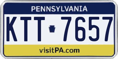 PA license plate KTT7657