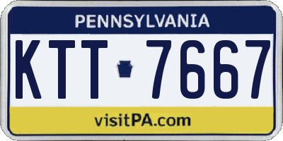 PA license plate KTT7667