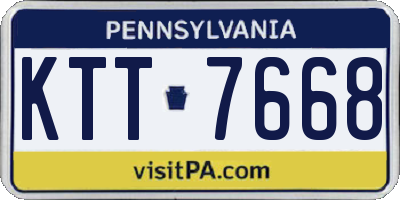 PA license plate KTT7668