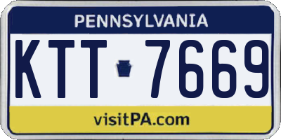 PA license plate KTT7669