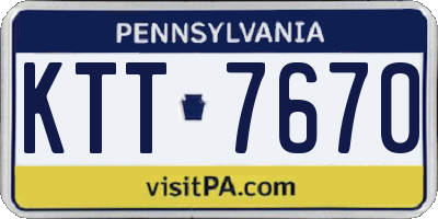 PA license plate KTT7670