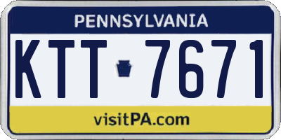 PA license plate KTT7671