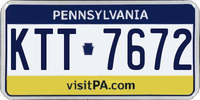 PA license plate KTT7672