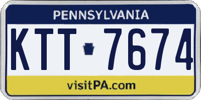 PA license plate KTT7674