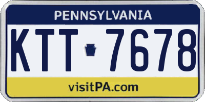 PA license plate KTT7678