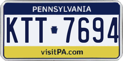 PA license plate KTT7694