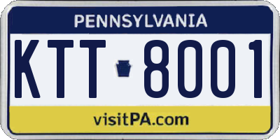 PA license plate KTT8001