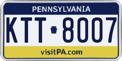 PA license plate KTT8007