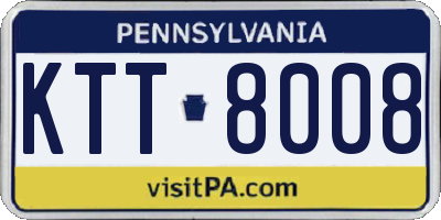 PA license plate KTT8008