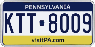 PA license plate KTT8009