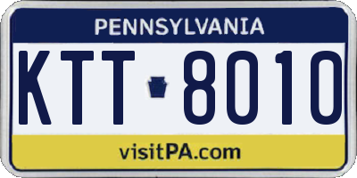 PA license plate KTT8010