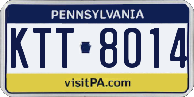 PA license plate KTT8014