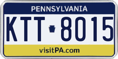 PA license plate KTT8015