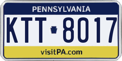 PA license plate KTT8017