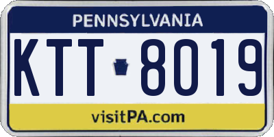 PA license plate KTT8019