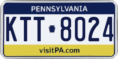 PA license plate KTT8024