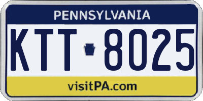 PA license plate KTT8025