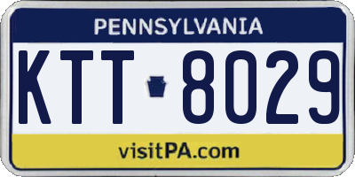 PA license plate KTT8029