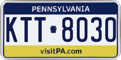 PA license plate KTT8030