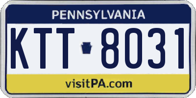 PA license plate KTT8031