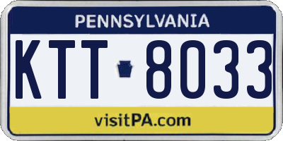 PA license plate KTT8033