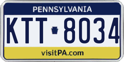 PA license plate KTT8034