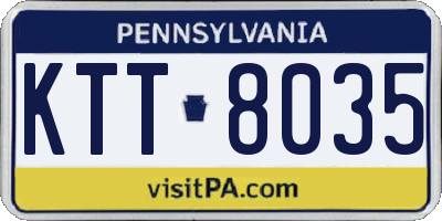 PA license plate KTT8035