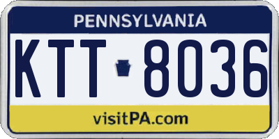 PA license plate KTT8036