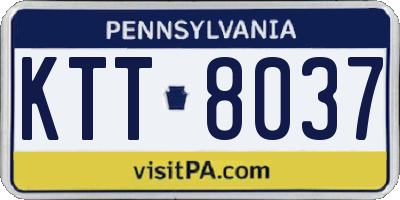 PA license plate KTT8037