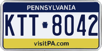 PA license plate KTT8042