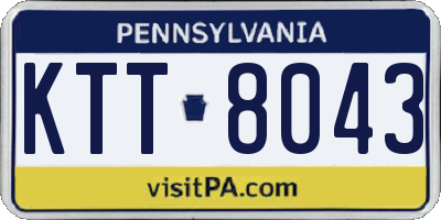 PA license plate KTT8043