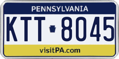 PA license plate KTT8045