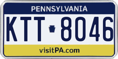 PA license plate KTT8046