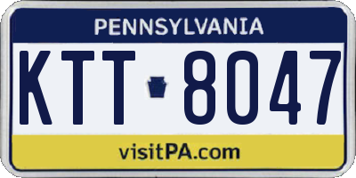 PA license plate KTT8047