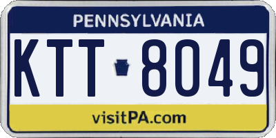 PA license plate KTT8049