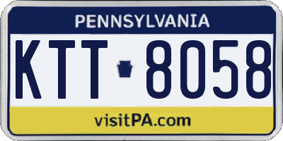 PA license plate KTT8058