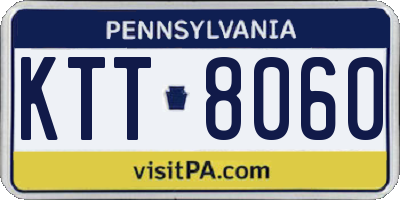 PA license plate KTT8060
