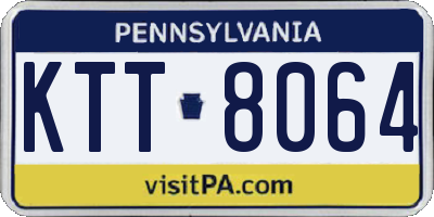 PA license plate KTT8064