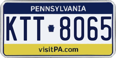 PA license plate KTT8065