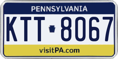 PA license plate KTT8067
