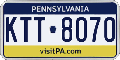 PA license plate KTT8070
