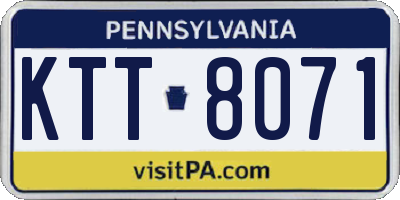 PA license plate KTT8071