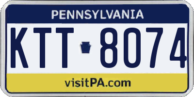 PA license plate KTT8074
