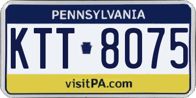 PA license plate KTT8075