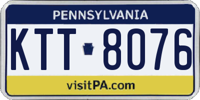 PA license plate KTT8076
