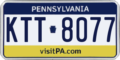 PA license plate KTT8077