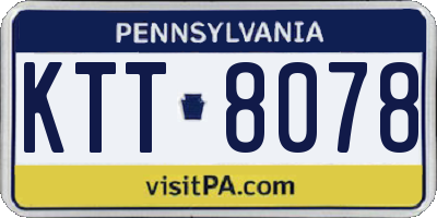 PA license plate KTT8078