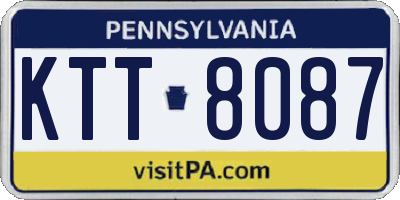 PA license plate KTT8087