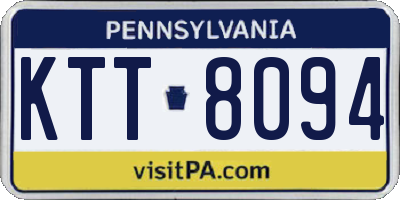 PA license plate KTT8094