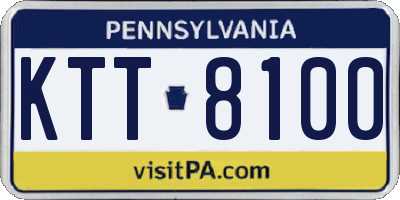PA license plate KTT8100